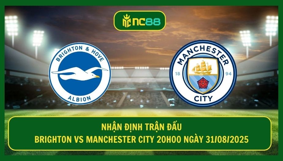 NC88 Nhận định trận Brighton vs Manchester City 20h00 ngày 31/08/2025 - Cơ hội hồi sinh cho The Citizens